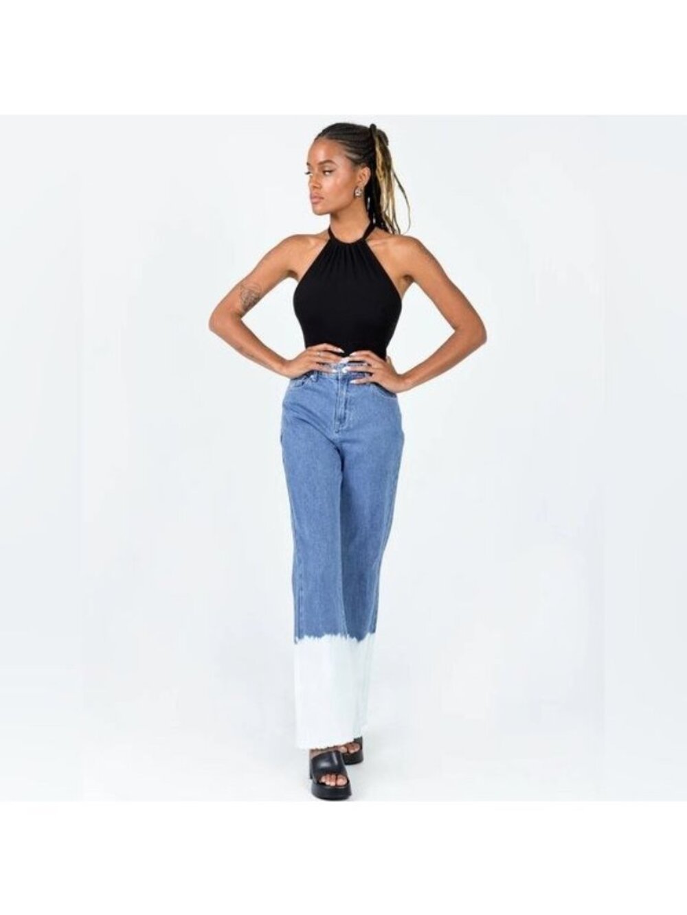 PRINCESS POLLY MYRTLE HIGH RISE SLOUCH DENIM JEANS 10